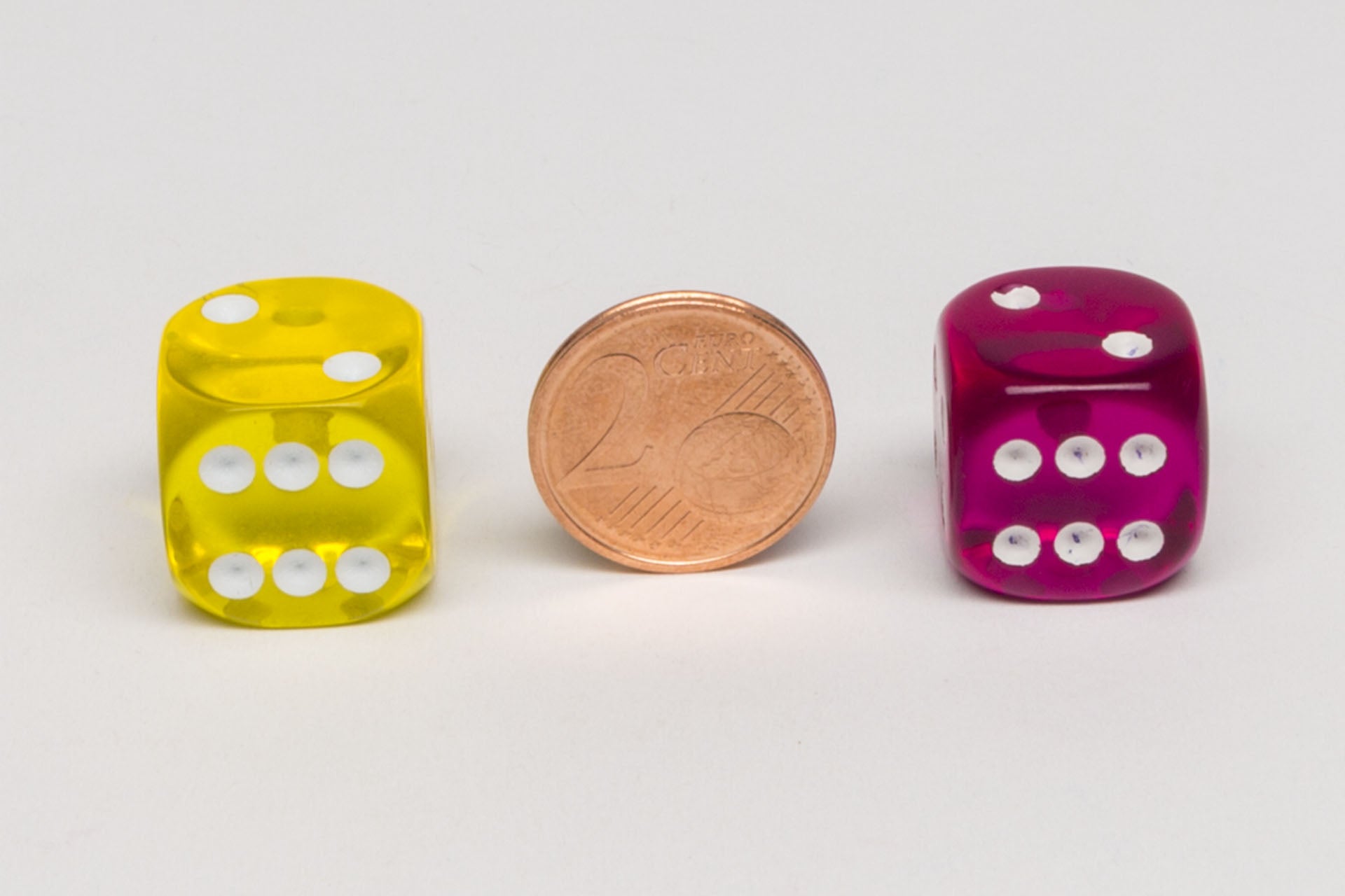6-sided dice transparent small