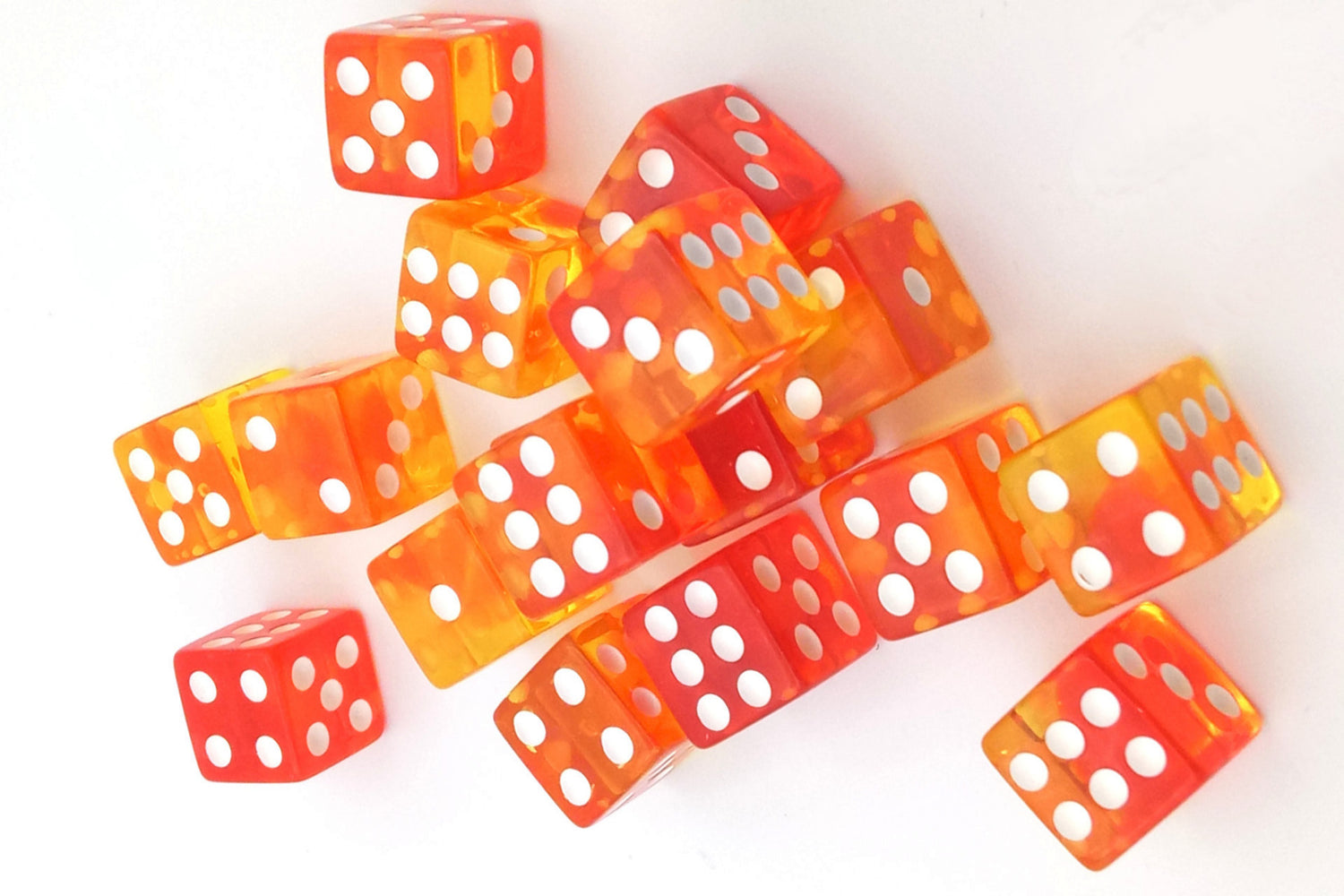 Plastic dice D6 Flaming Inferno