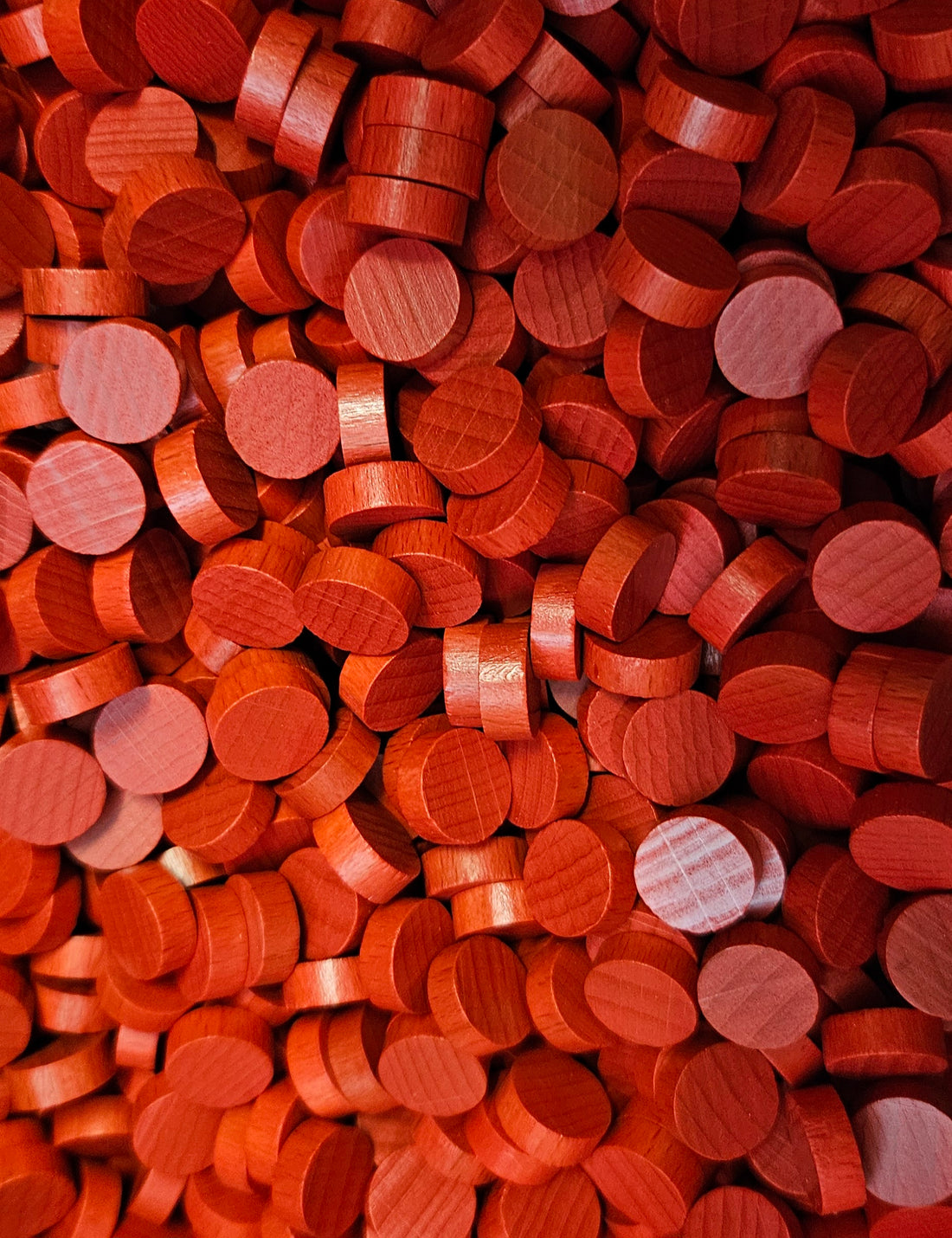 24.000 Holzscheiben in rot 13x5 mm