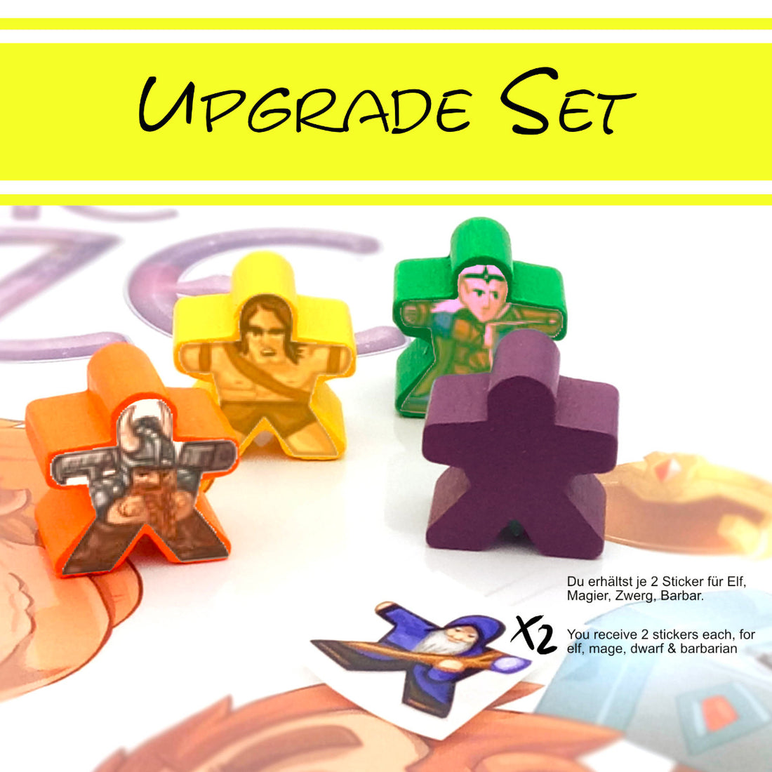 Meeples and labels for Magic Maze