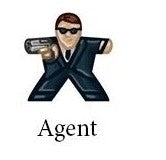 Meeple and labels for Magic Maze Maximum Security