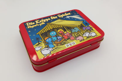 Krippe mit Meeples - Metalldose