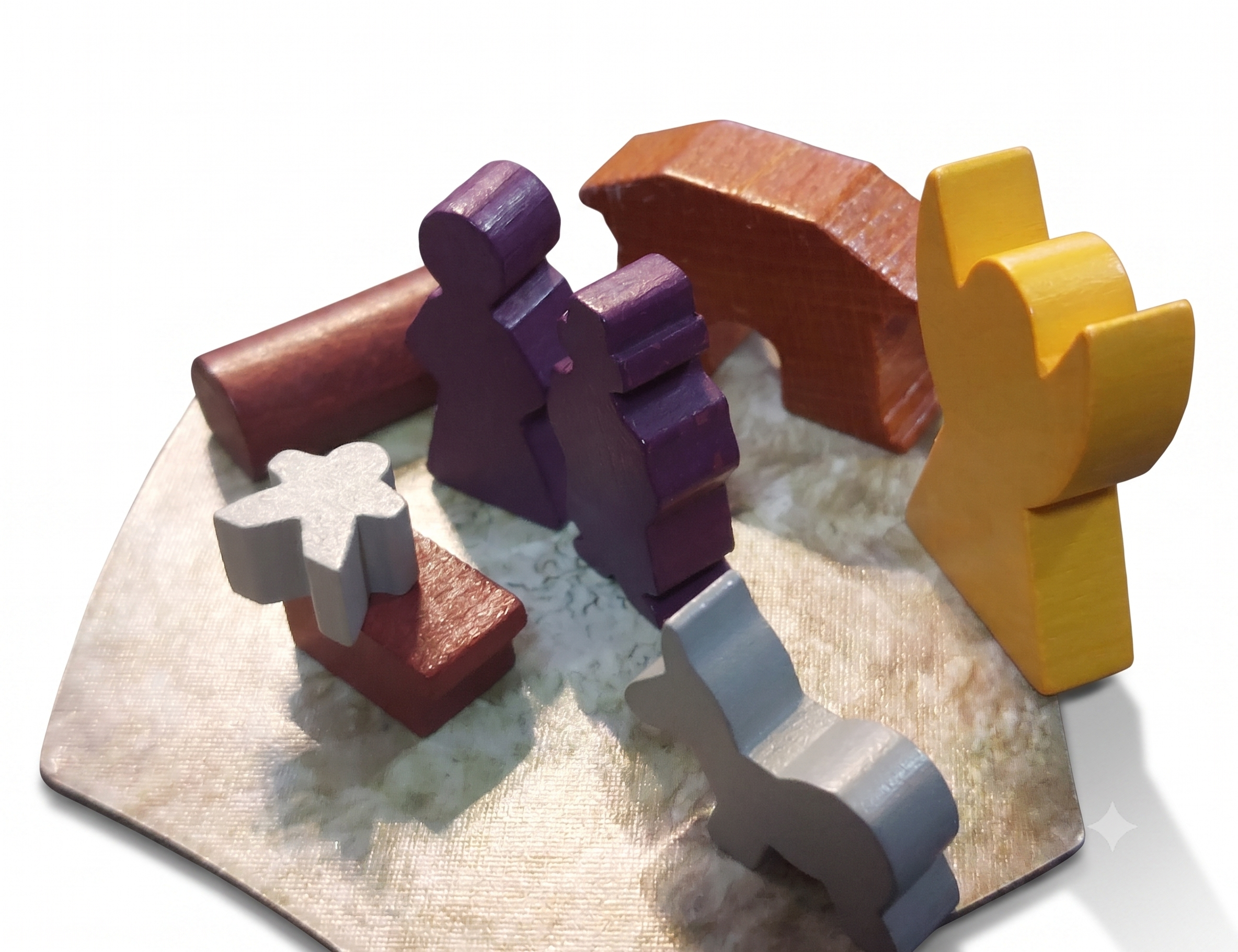 Krippe mit Meeples - Metalldose