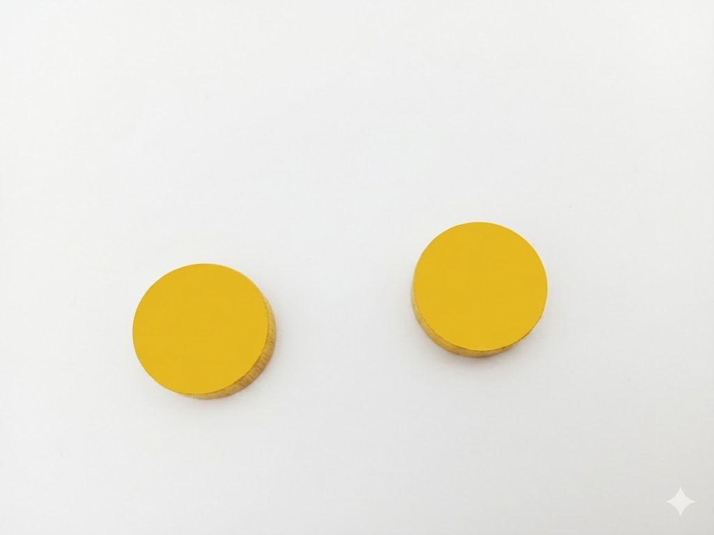 35.000 Wooden discs yellow 13x4 mm