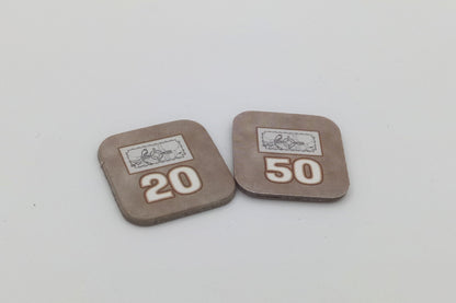 Player marker with banknote 5 - from 1.000 pieces