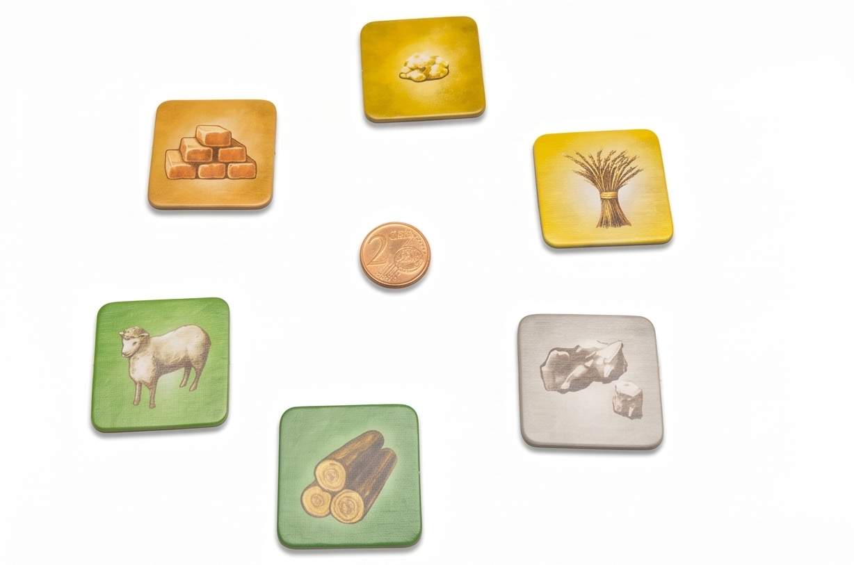 Square 40x40 mm with imprint raw materials