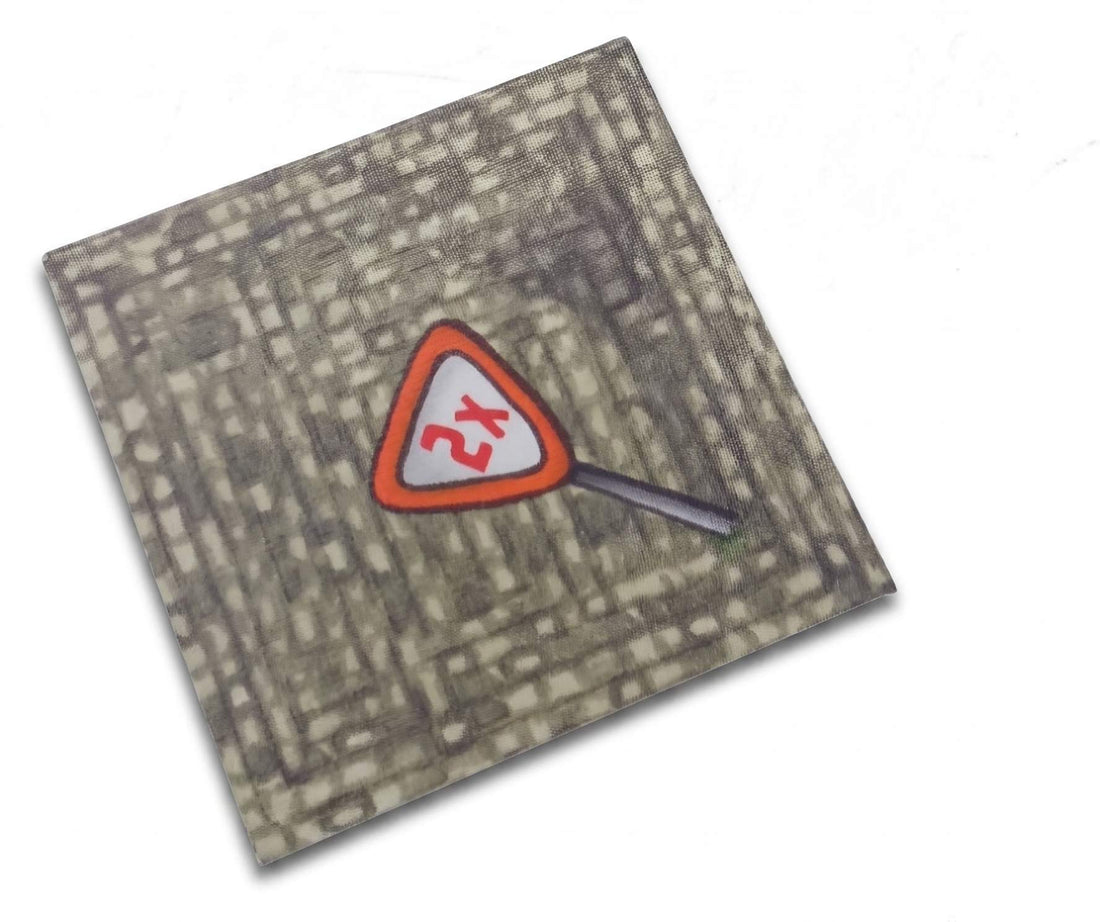 Quadrat 40x40 mm mit Aufdruck Wege