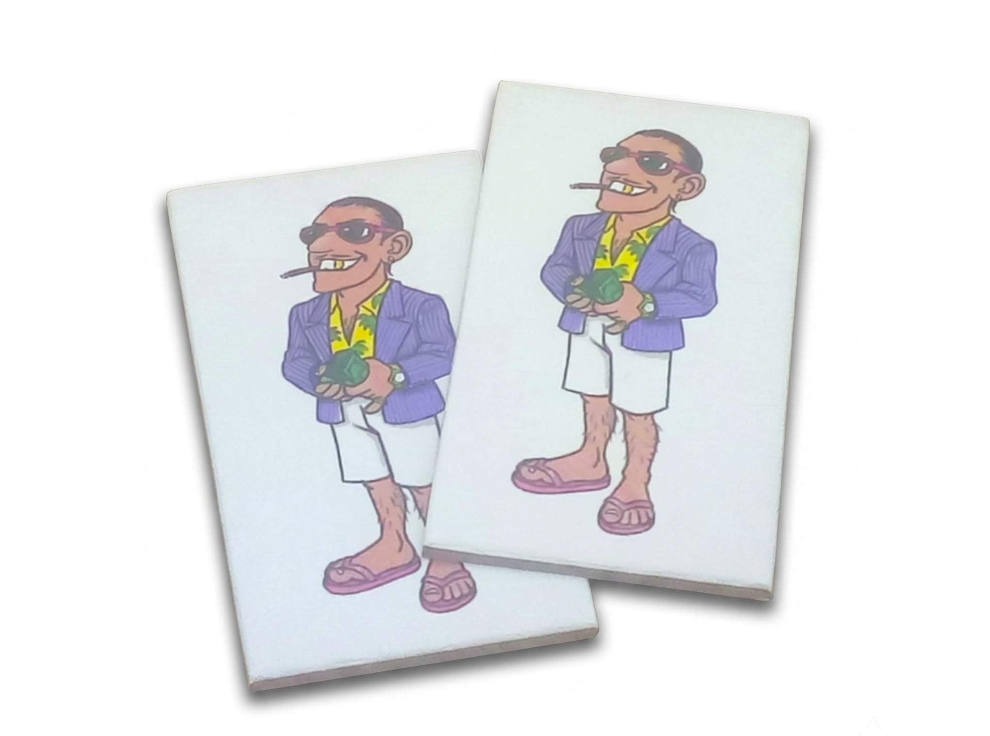 Cardboard miniature, manager in shorts