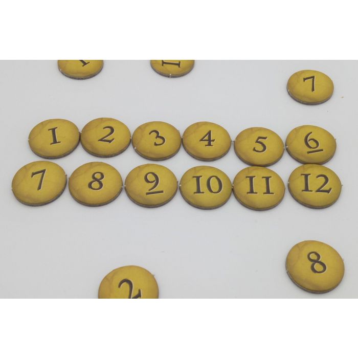 Number markers 0 - 12 round
