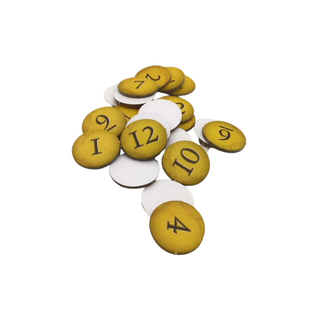 Number markers 0 - 12 round