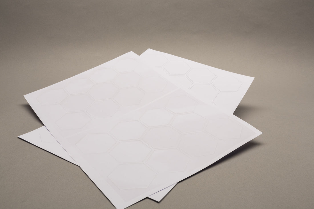 Sheets with blank hexagons 25mm