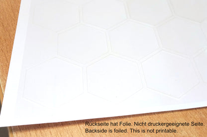 Sheets with blank hexagons 25mm