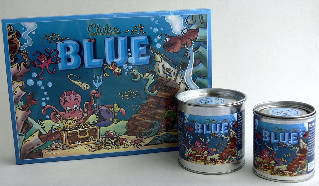 BLUE in metal box