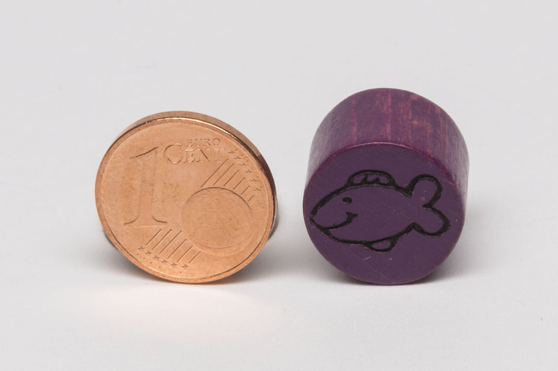 Zylinder 15x10 mm mit Prägung Fisch
