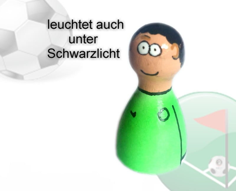 Handbemalte Pöppel - Torwart (leuchtet im Dunkeln)