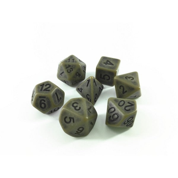 Ancient dice set olive