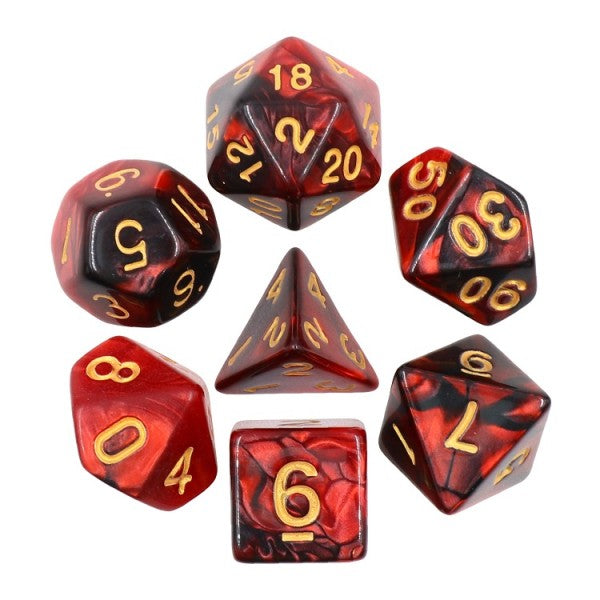 Dice set (Black+Pearl Red) Blend Color Dice