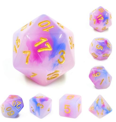 Würfelset (Dark blue+purple) Jade dice set