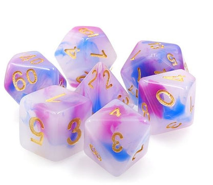 Dice set (Dark blue+purple) Jade dice set
