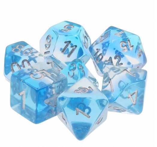 Transparent Blue Gradients dice set