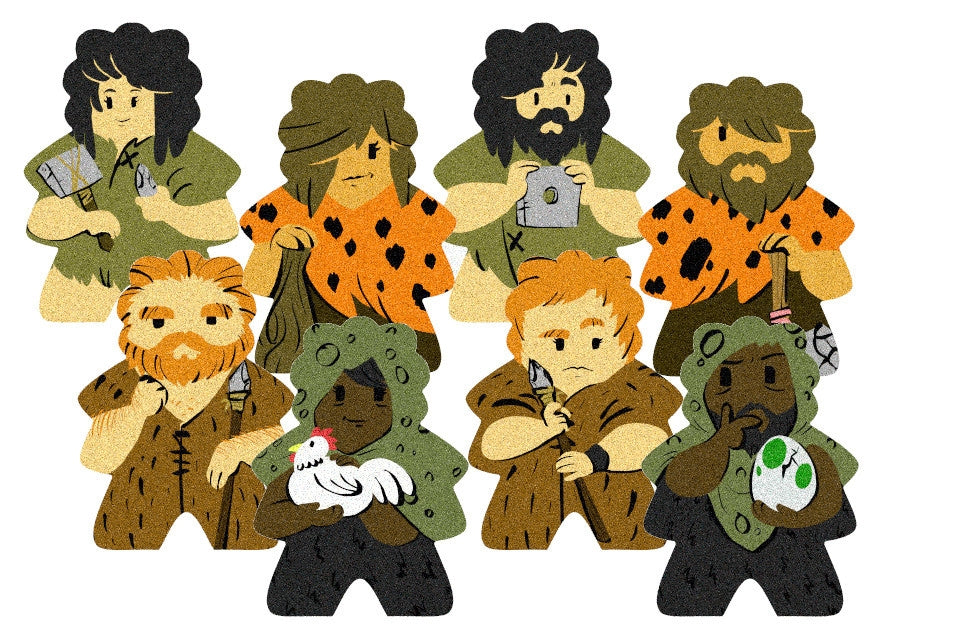 Labels for wooden pieces Stone Age