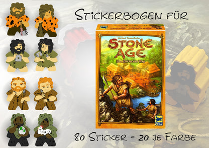 Labels for wooden pieces Stone Age