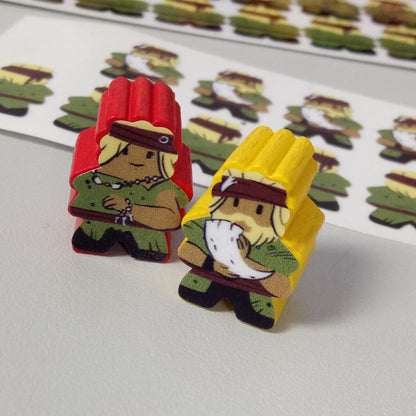 Labels for wooden pieces Stone Age
