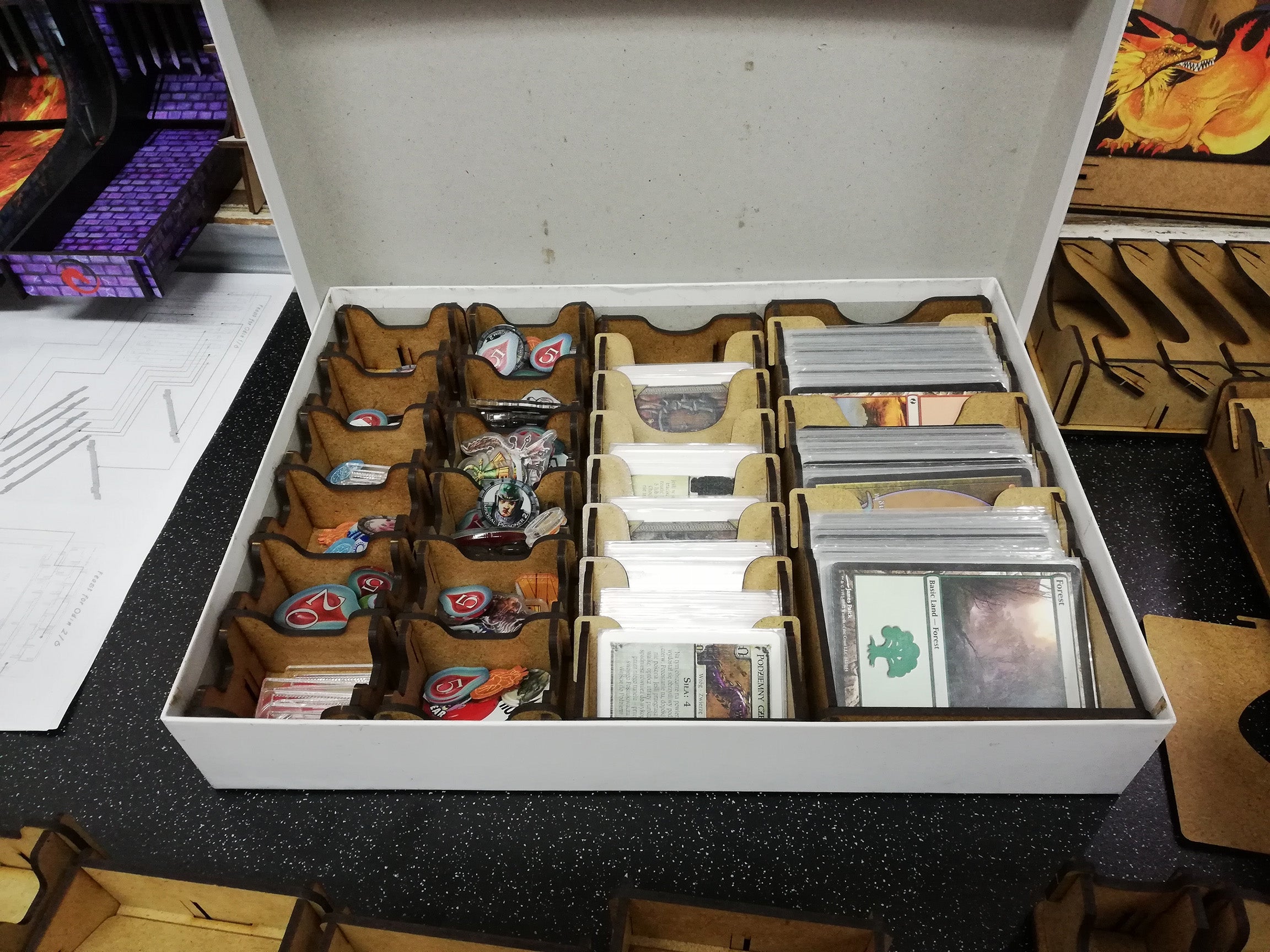 Inserts / storage modules for game boxes - Wood - module playing cards