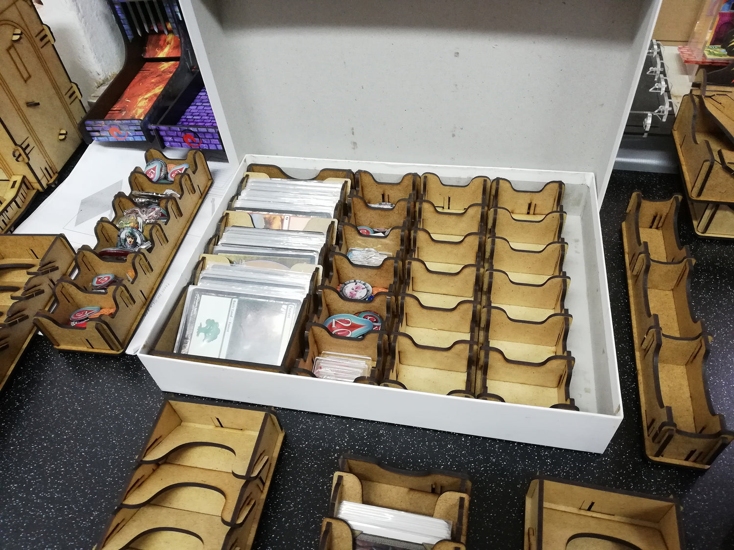 Inserts / storage modules for game boxes - Wood - module playing cards