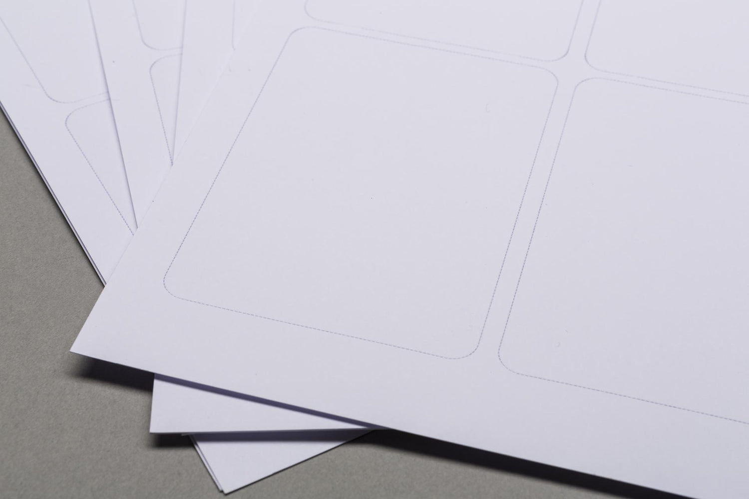 Sheets with blank cards