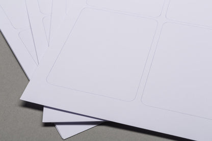 Sheets with blank cards