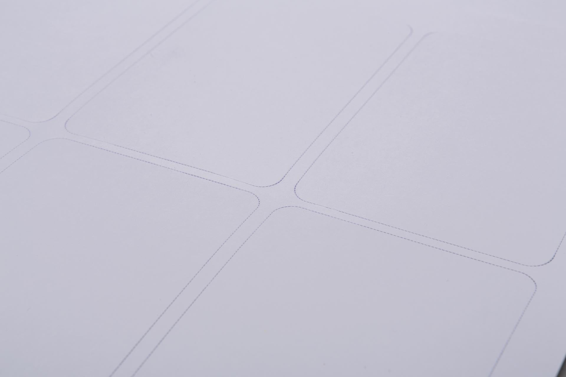 Sheets with blank cards