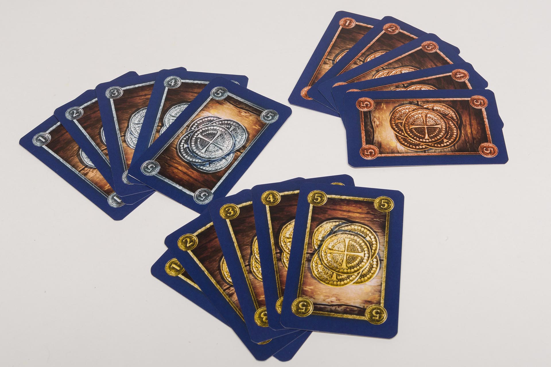 Small cards with coin imprint