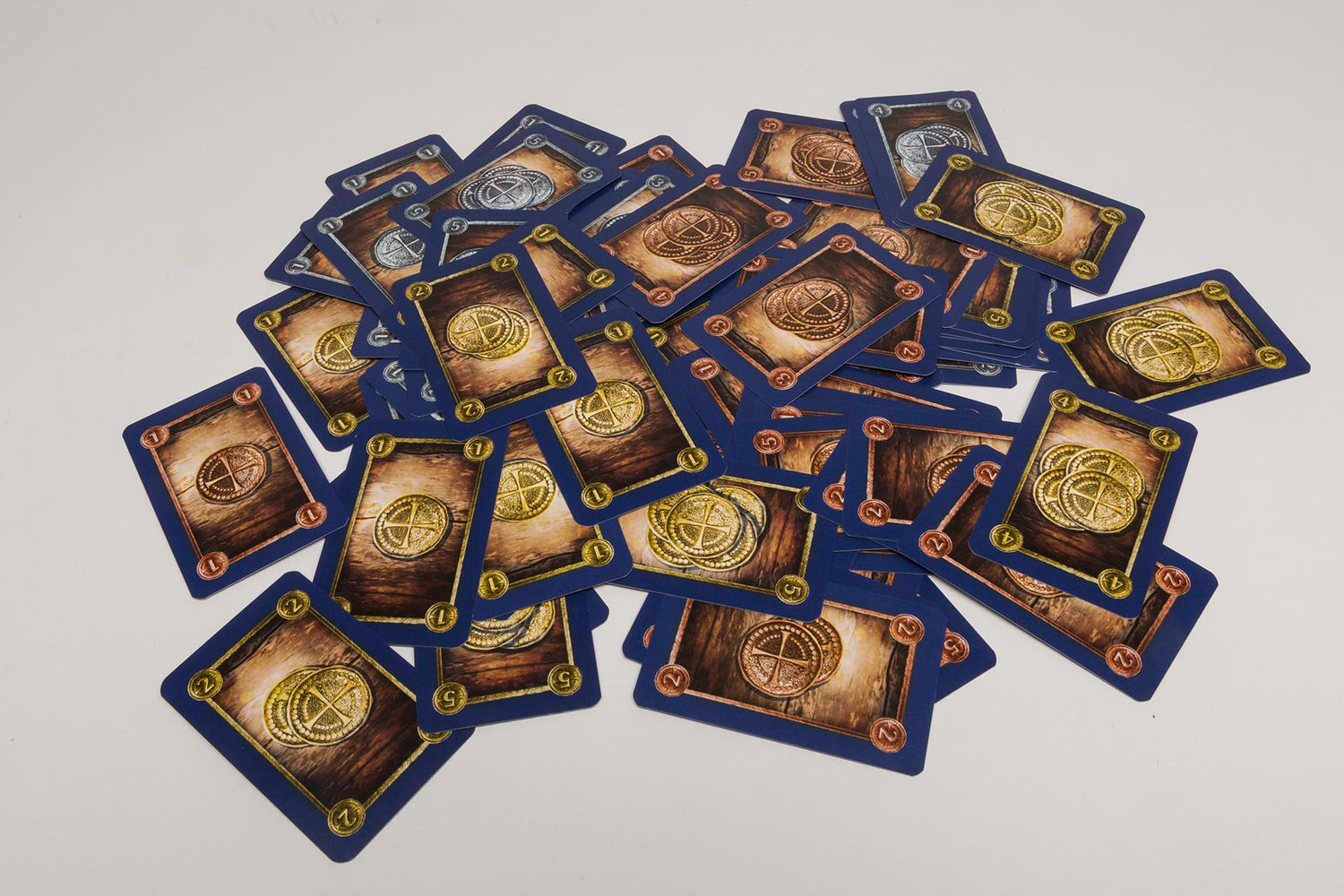 Small cards with coin imprint