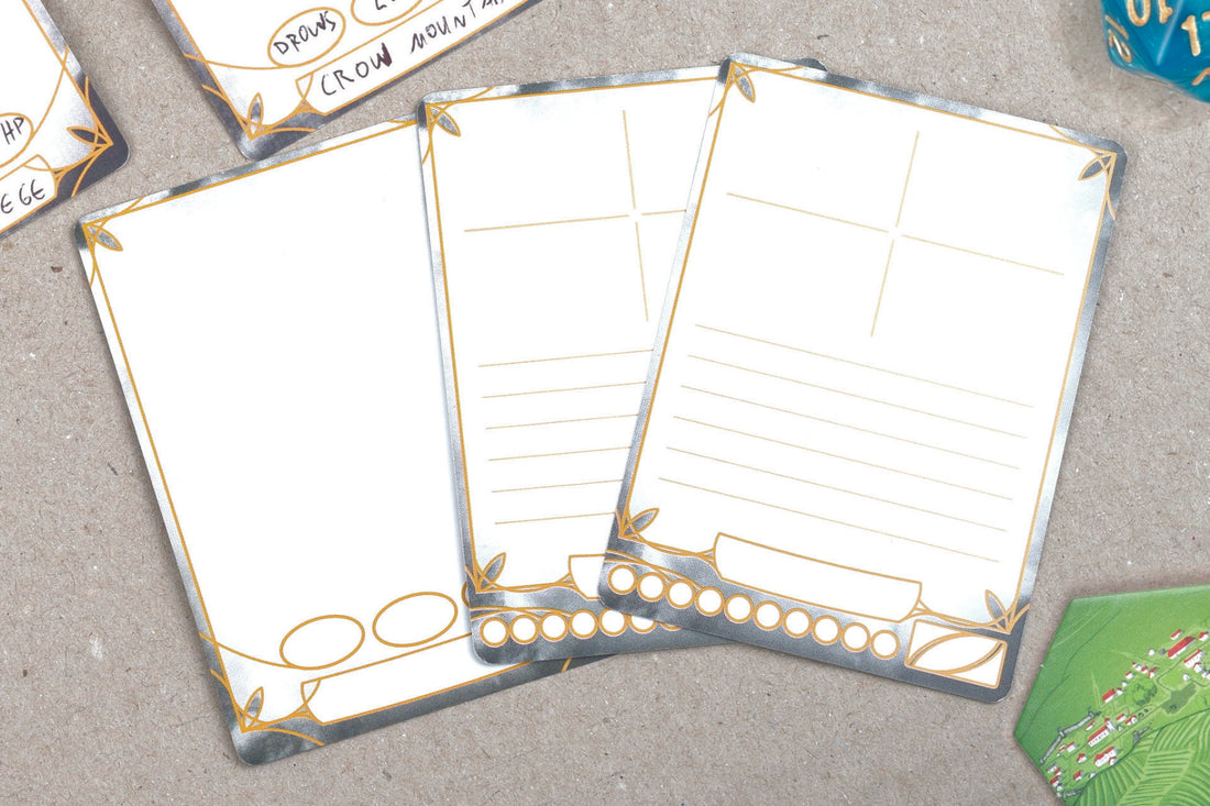Blank cards for RPG