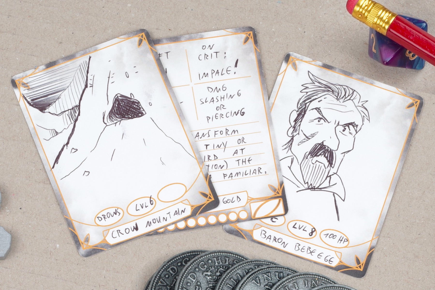 Blank cards for RPG