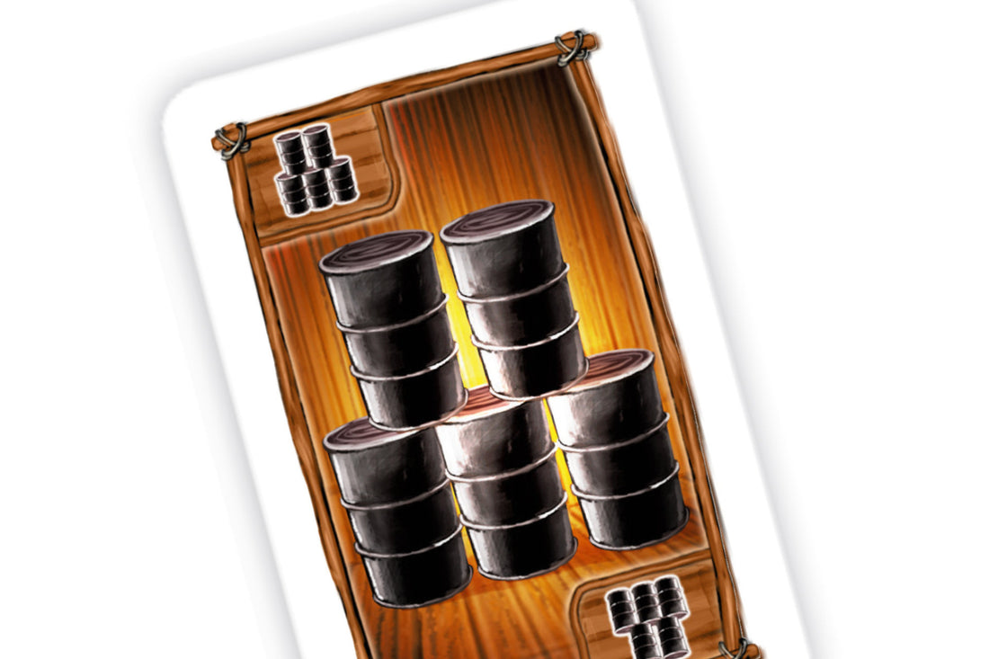 cards goods - oil barrels