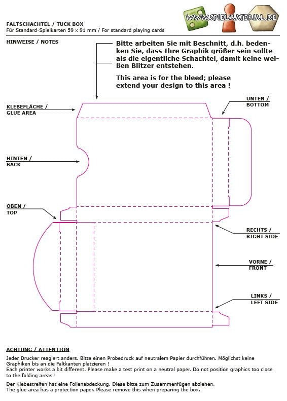 Faltschachtel Trägerpapier - dünne Seitenwände