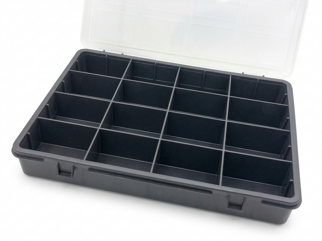 Storage for game pieces 16 compartments