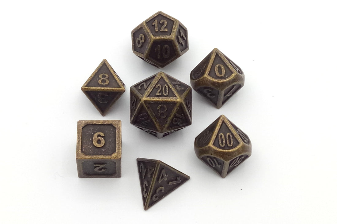 Metal dice set - Antique Gold