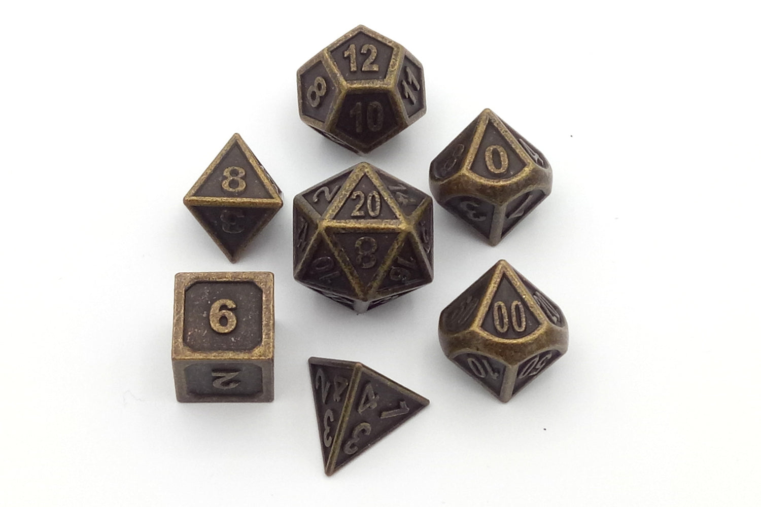 Metal dice set - Antique Gold