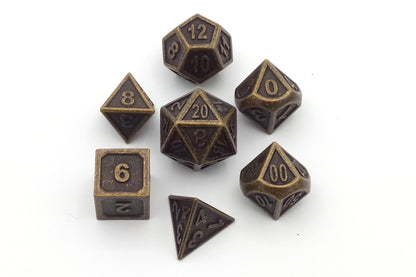 Metal dice set - Antique Gold