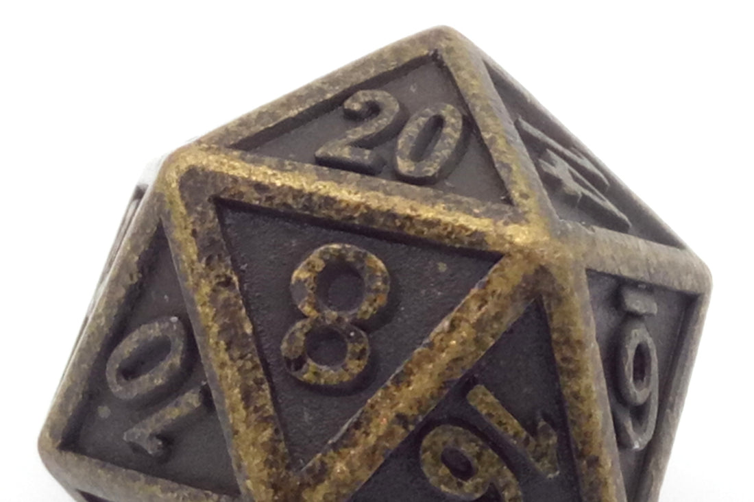 Metal dice set - Antique Gold