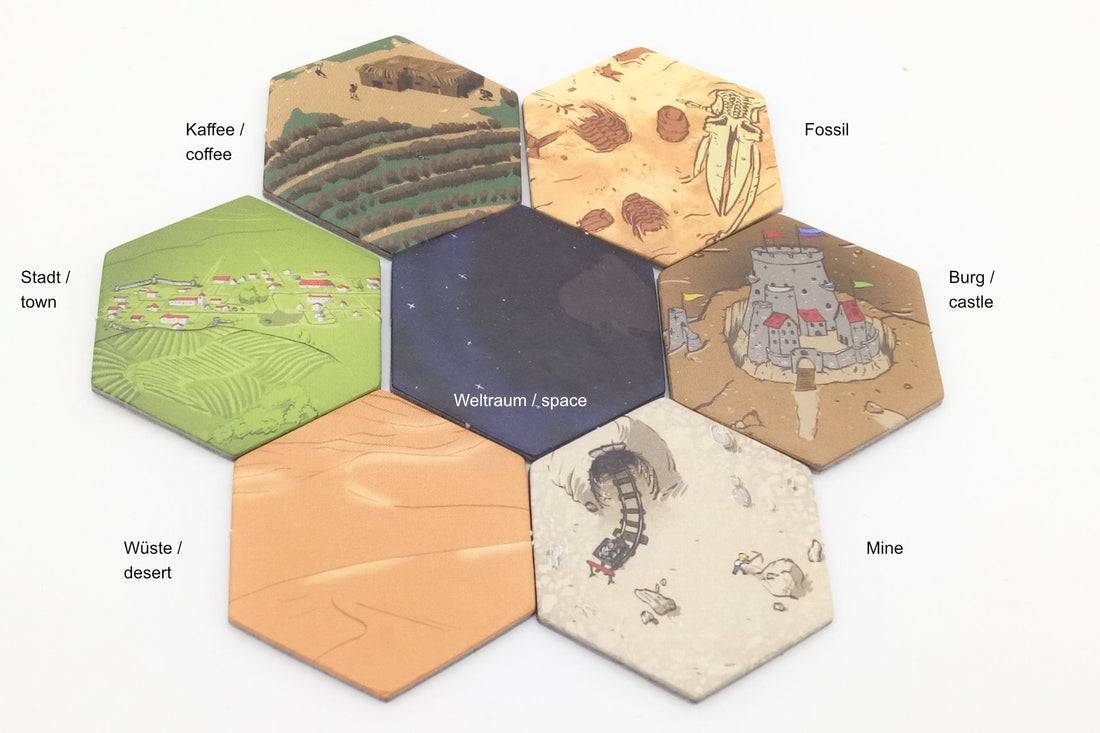 landscape counters hexagonal small