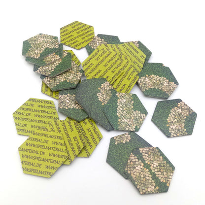 Landschaftsfelder hexagonal mit Wegen