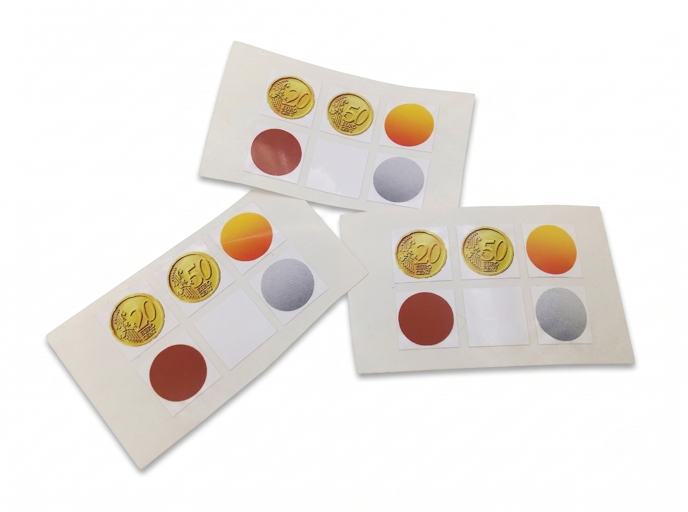 Labels with coins 20 and 50 Cent