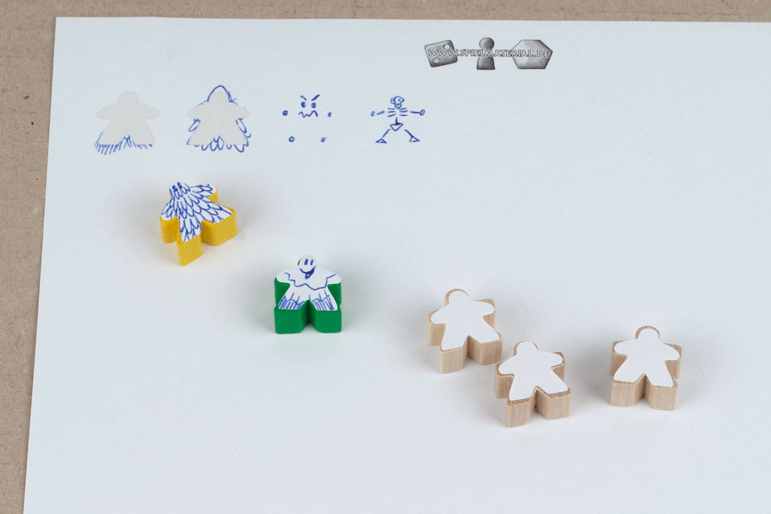 Etiketten für Carcassonne Meeples