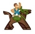 Artist on horse - Label for Meeples