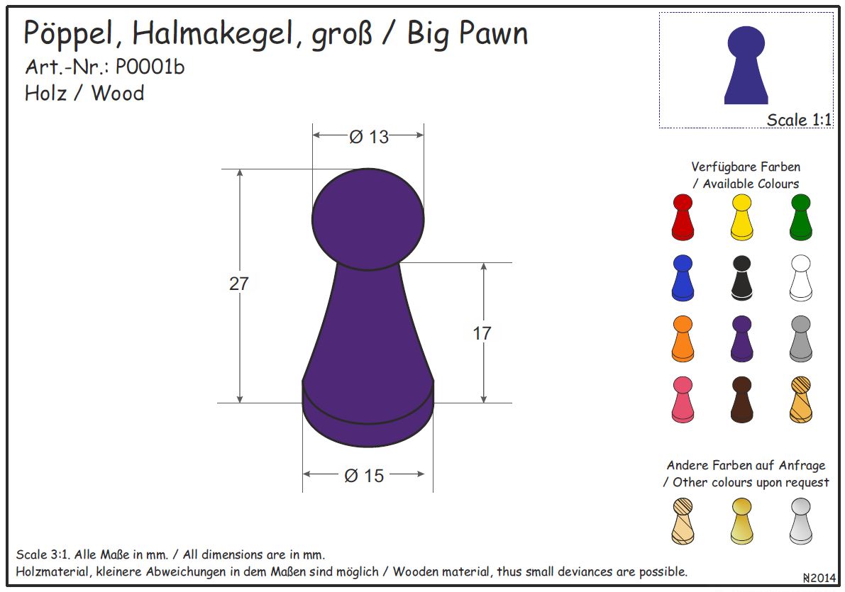 Pöppel, Halmakegel, groß