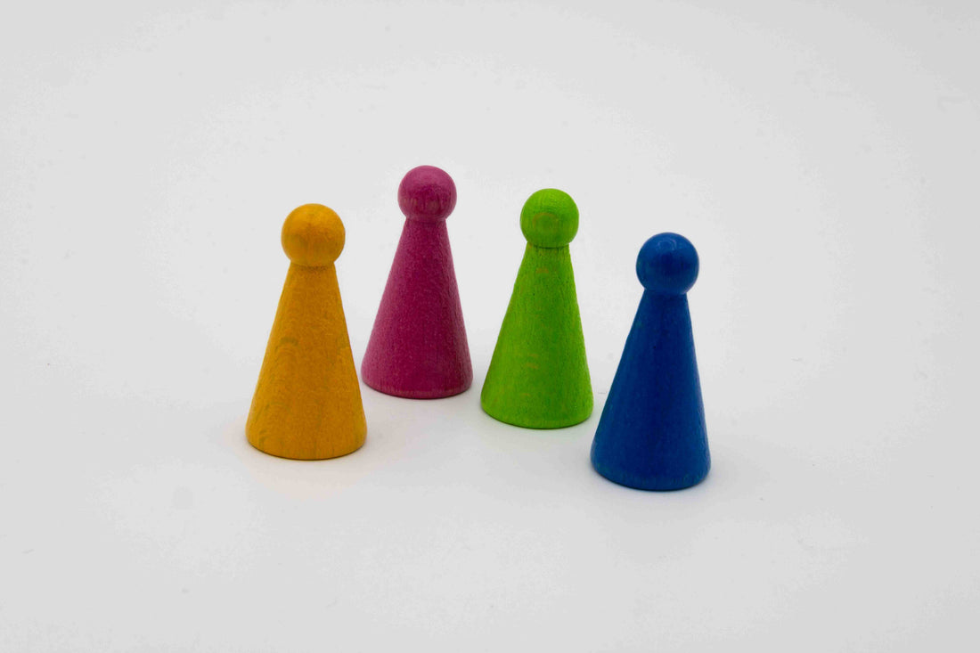 Set Pöppel Kegel - 28 Stück in 4 Farben